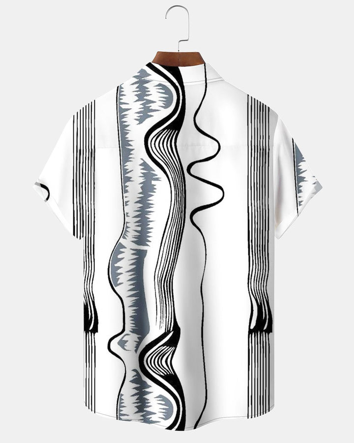 Alohadaddy® Casual Geometric Stripe Print Men&