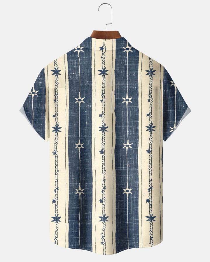 Alohadaddy® Casual Striped Floral Print Men&
