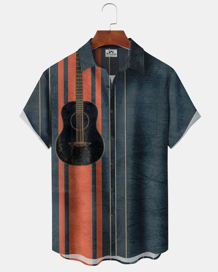 Alohadaddy® Casual Musical Guitar Print Men&
