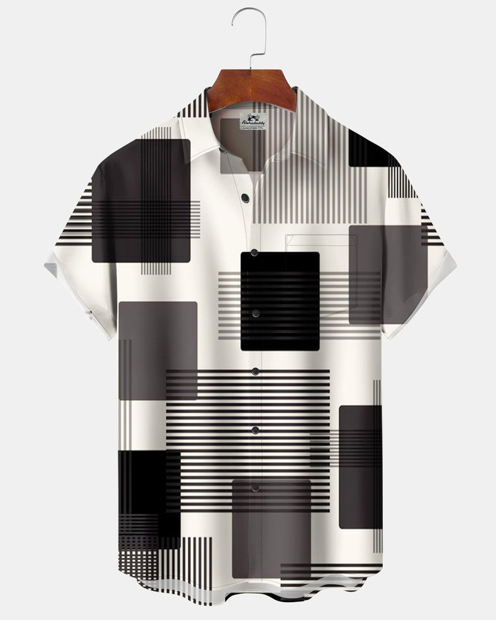 Alohadaddy® Casual Geometric Stripe Print Men&