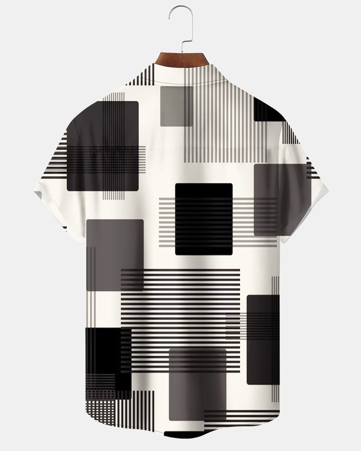 Alohadaddy® Casual Geometric Stripe Print Men&