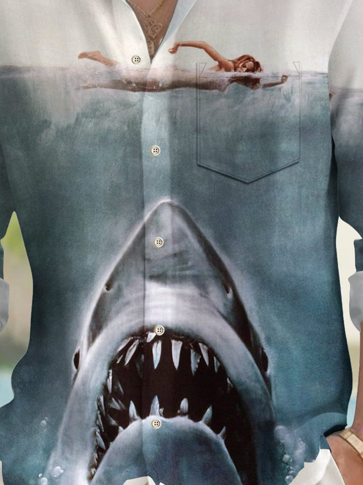 Alohadaddy® Retro Shark Print Men&