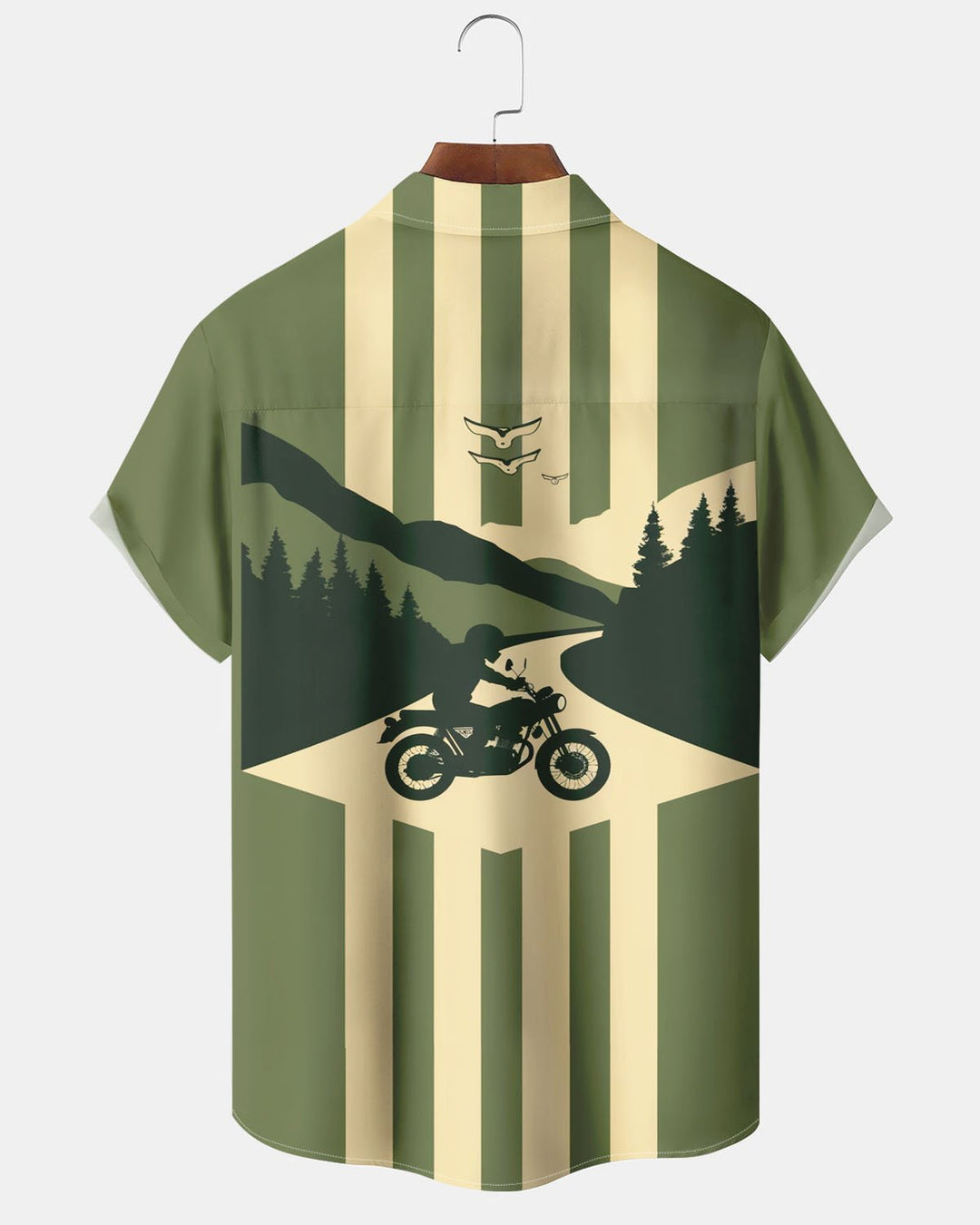 Alohadaddy® Casual Motorcycle Landscape Print Men&