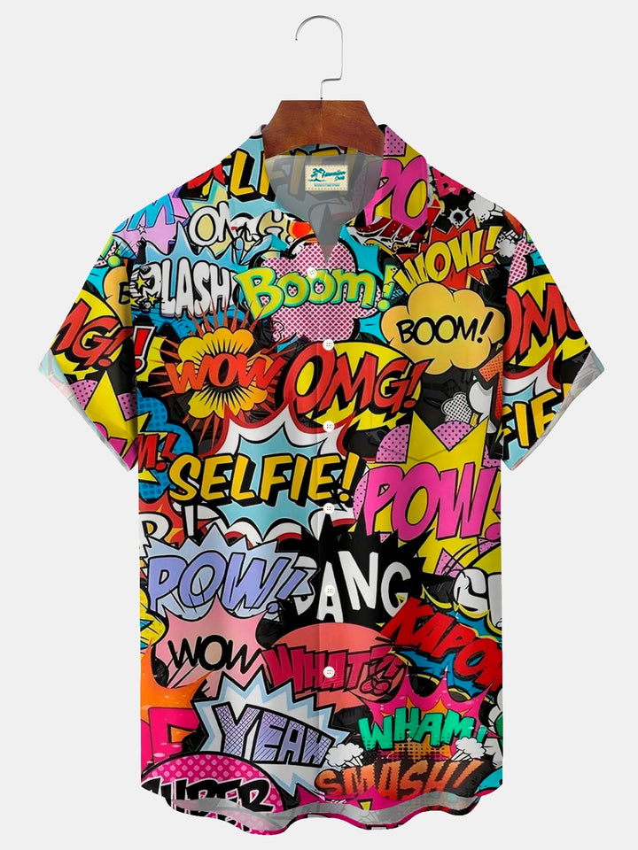 Alohadaddy® Retro Cartoon Geometric Print Men&