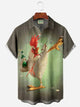 Alohadaddy Vintage Gradient Kung fu Rooster Men's Button Pocket Shirt