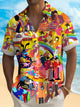 Alohadaddy® Men's Vintage Beatles Music Print Button Pocket Short Sleeve Shirt Big & Tall