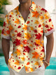 Alohadaddy® Men's Retro Maple Leaf Print Button Pocket Short Sleeve Shirt Big & Tall