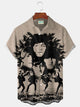 Alohadaddy® Vintage Beatles Music Print Men's Button Pocket Short Sleeve Shirt Big & Tall