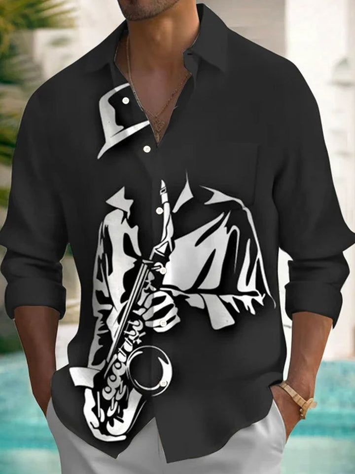 Alohadaddy Retro Music Jazz 3D Digital Print Men&