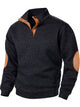 Alohadaddy® Western Two-tone Contrast Stitching Men's Stand Collar Button Sweatshirt Big & Tall