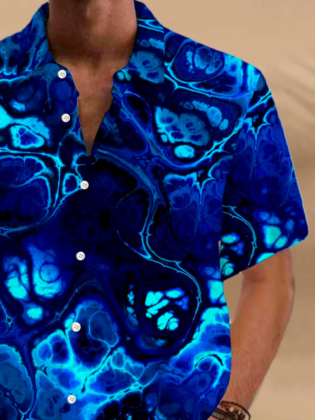 Camisa de manga corta con bolsillo abotonado y estampado en degradado 3D de arte retro para hombre de Alohadaddy