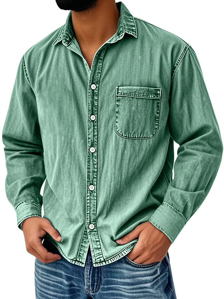 Alohadaddy® Solid Denim Washed Print Men&
