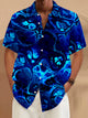 Alohadaddy Retro Art 3D Gradient Print Men's Button Pocket Short Sleeve Shirt