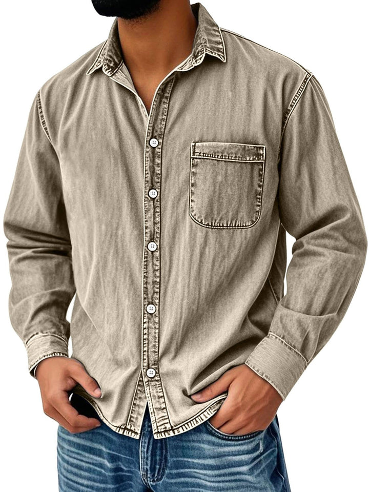Alohadaddy® Solid Denim Washed Print Men&