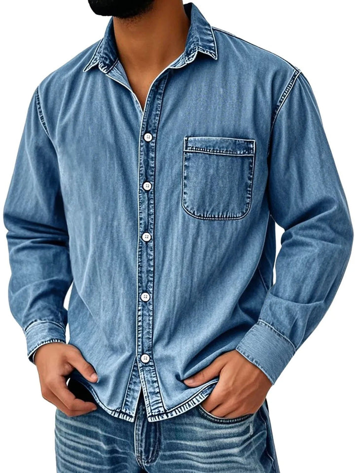 Alohadaddy® Solid Denim Washed Print Men&
