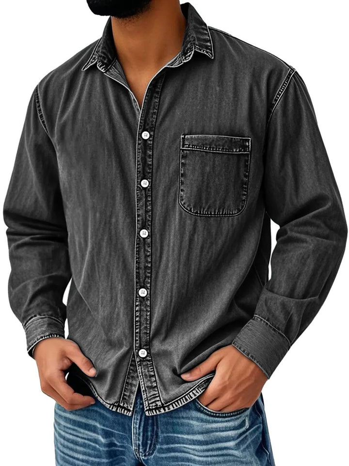 Alohadaddy® Solid Denim Washed Print Men&