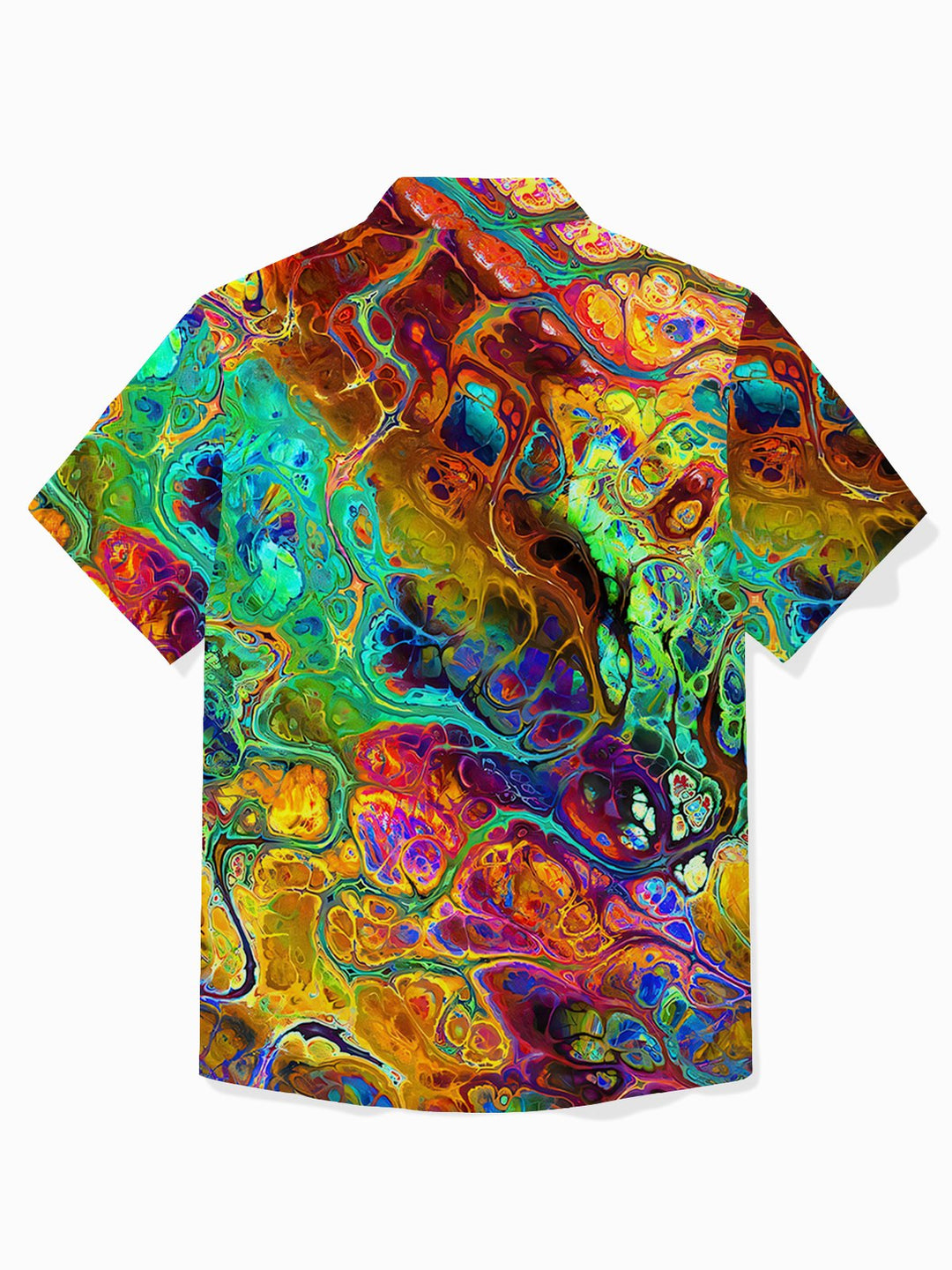 Camisa de manga corta con bolsillo abotonado para hombre con estampado de arte geométrico abstracto retro Alohadaddy