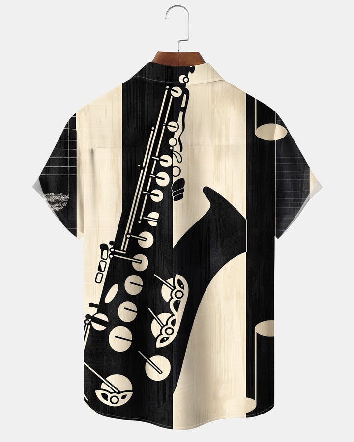 Alohadaddy® Casual Musical Instrument Saxophone Print Men&