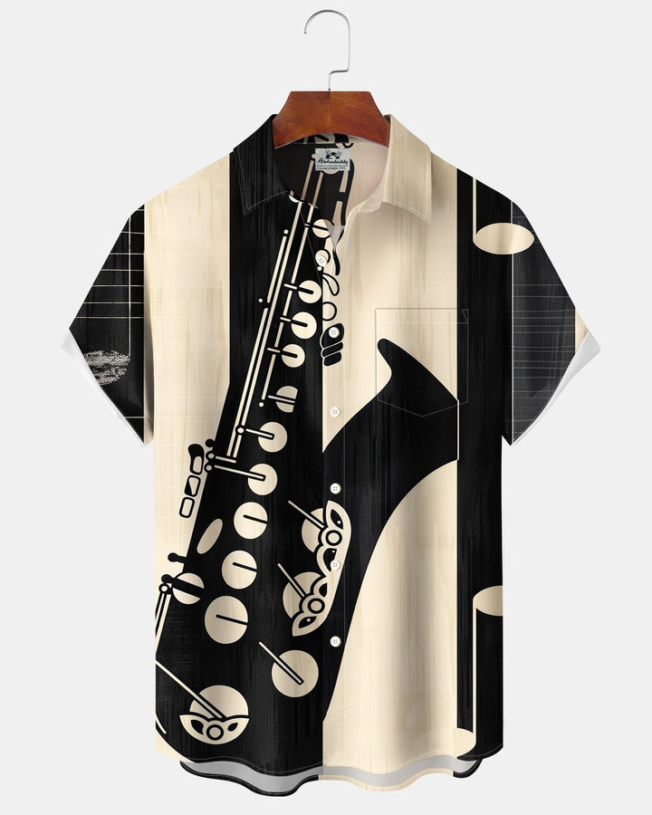 Alohadaddy® Casual Musical Instrument Saxophone Print Men&