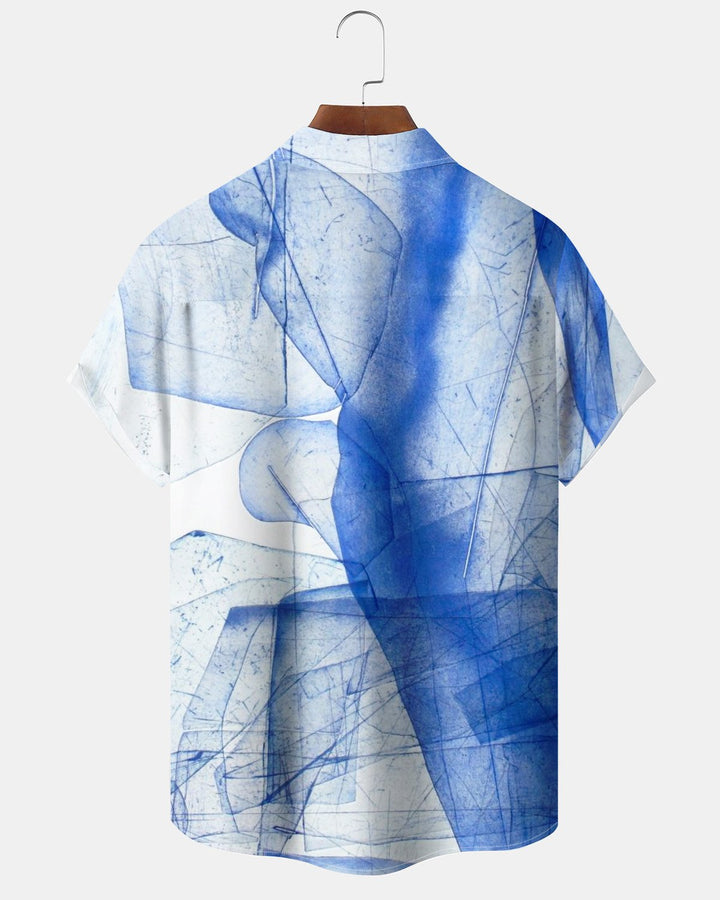 Alohadaddy® Casual Blue Geometric Print Men&