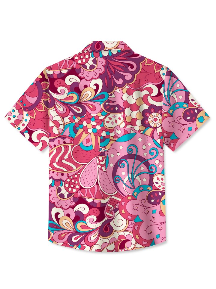 Alohadaddy 60s Retro Musical Hippie Floral Hawaiian Shirt