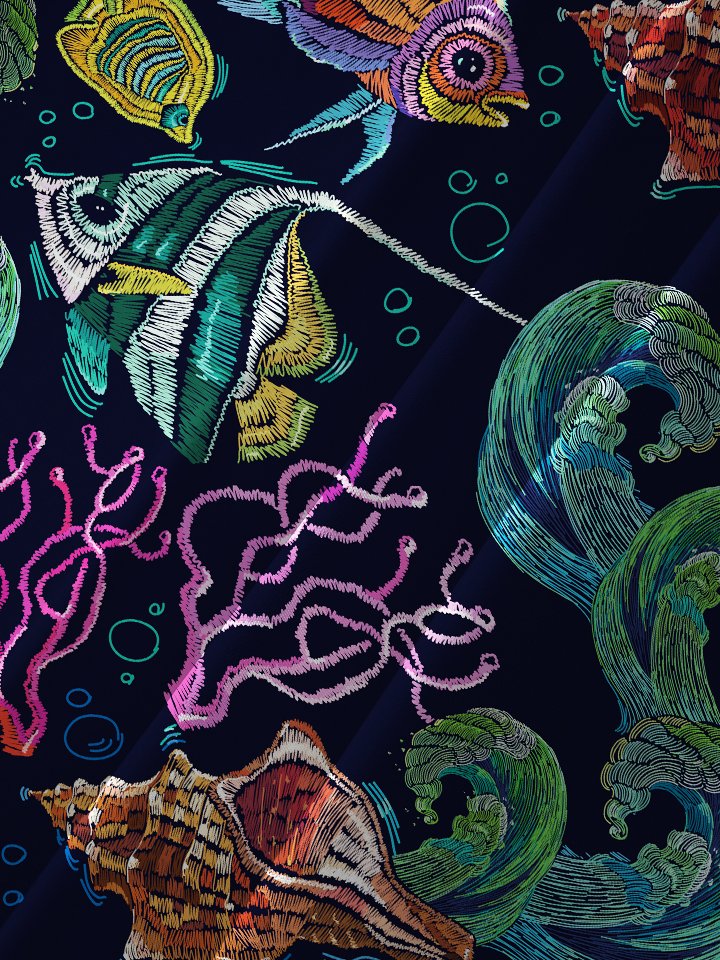 Alohadaddy Beach Sea Life Tropical Fish Aquatic Plants Hawaiian Aloha Shirt