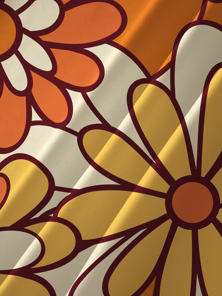 Alohadaddy 70s Retro Hippie Musical Floral Hawaiian Shirt