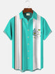 Alohadaddy Vintage Geometric Atomic Print Men's Button Pocket Shirt