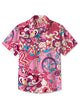 Alohadaddy 60s Retro Musical Hippie Floral Hawaiian Shirt