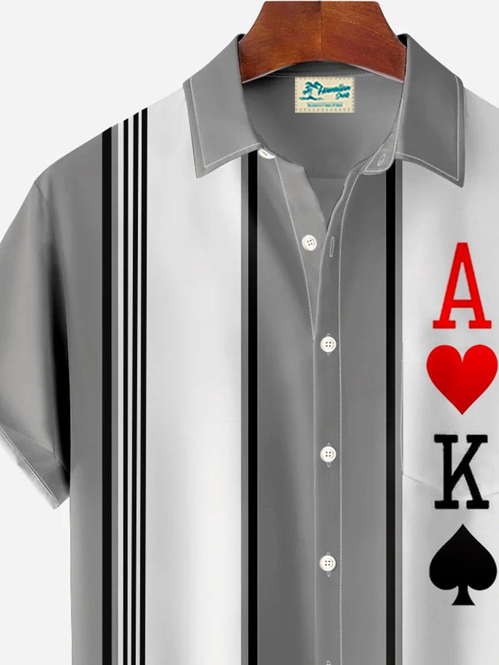 Alohadaddy Retro Bowling Stripe Poker 3D Print Men&