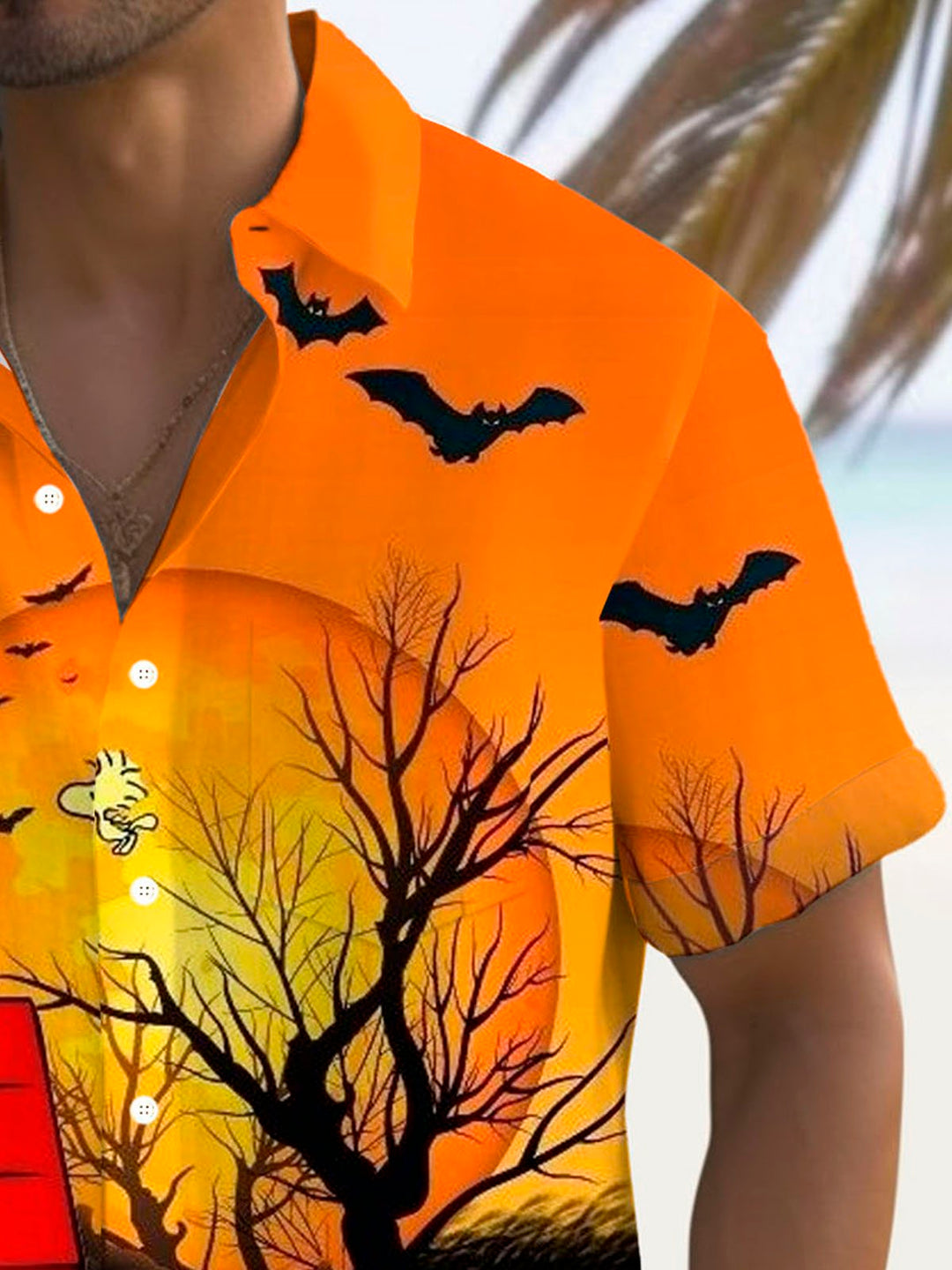 Chemise à manches courtes avec poche boutonnée pour homme Alohadaddy Holiday Halloween Pumpkin Cartoon 3D Digital Print Big &amp;amp; Tall