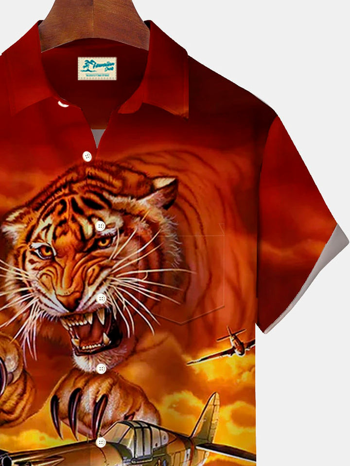 Alohadaddy Retro Tiger War Print Men&