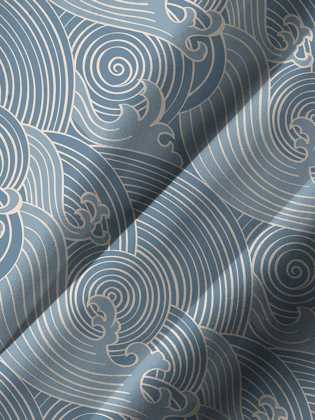 Alohadaddy Retro Ukiyoe Wave Print Art Pocket Buttons Plus Size Stretch Shirt