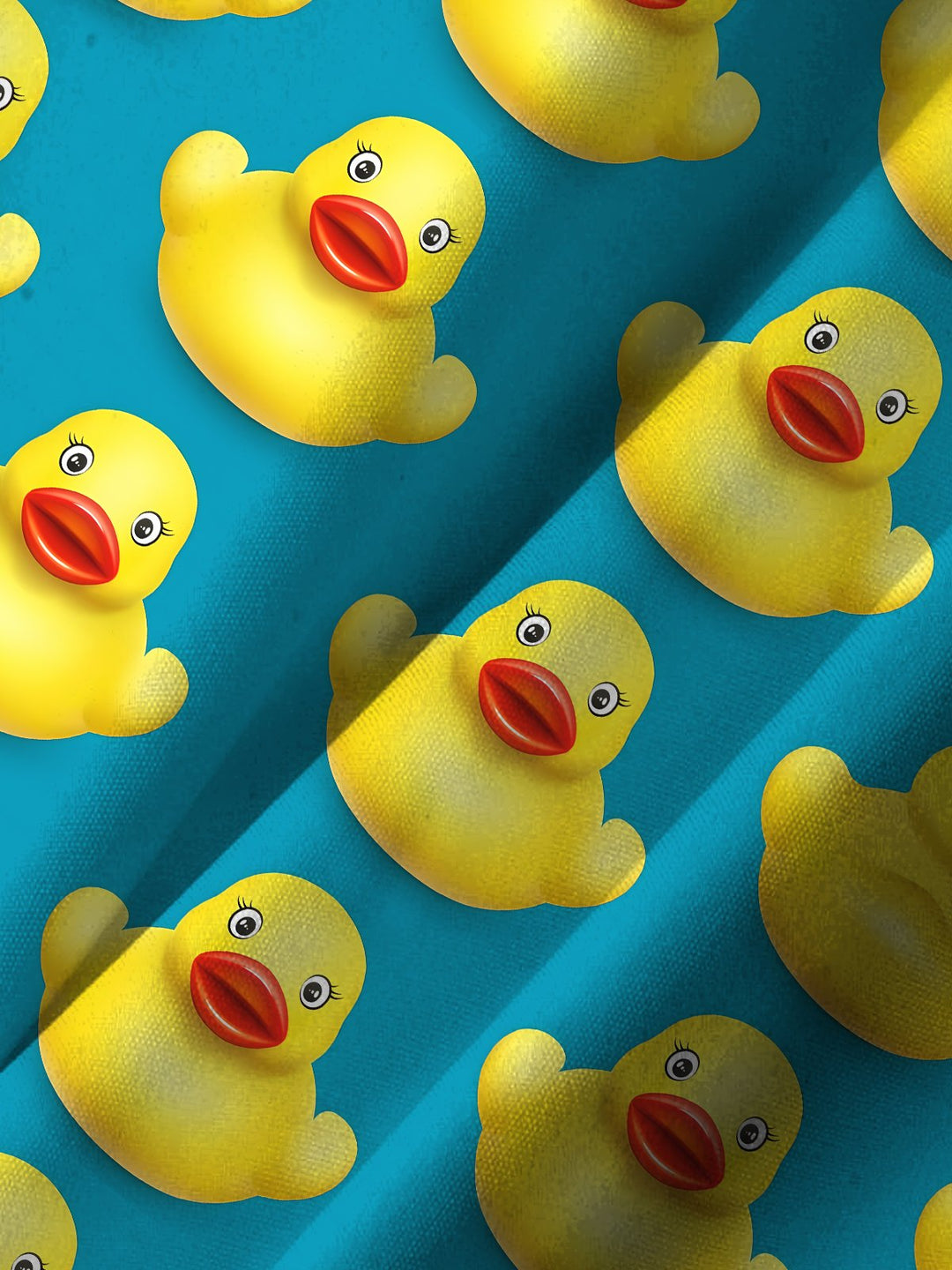 Alohadaddy Hawaiian Yellow Duck Toy Print Art Buttons Cardigan Pockets Stretch Large Size Short Sleeve Shirt