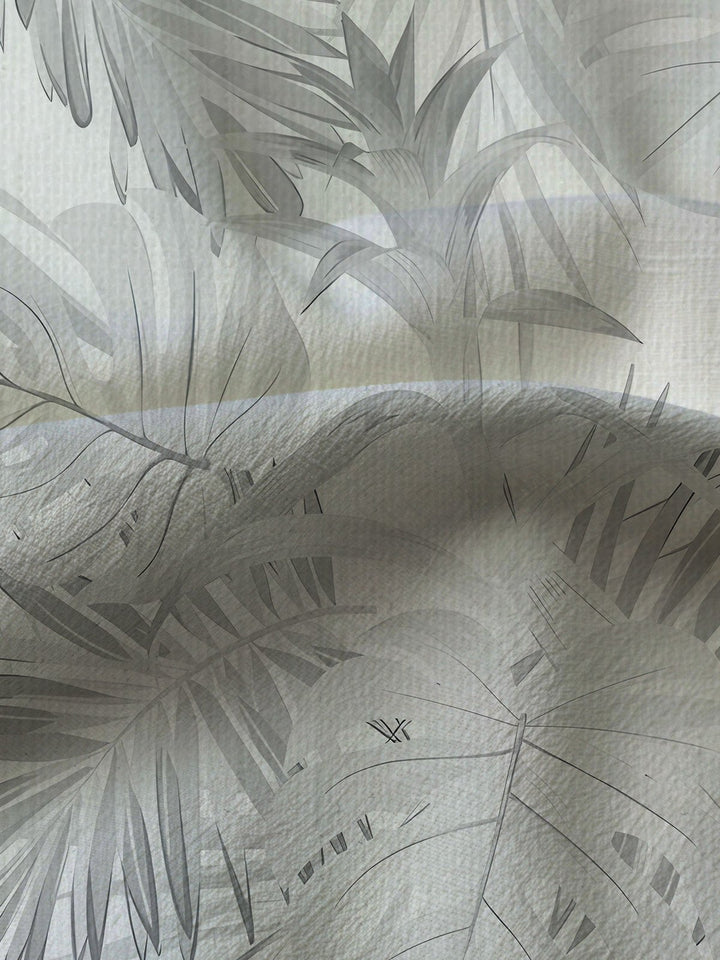 Alohadaddy Casual Palm Leaves Art Print Moisture Wicking Chest Pocket Hawaiian Short Sleeve Shirt
