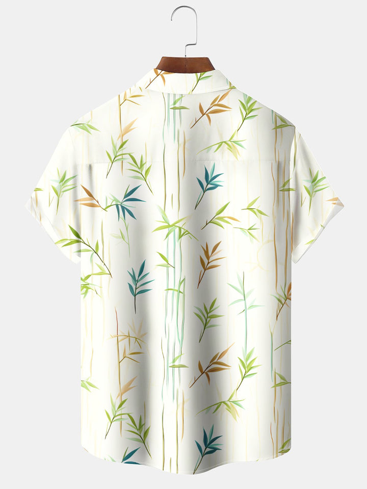 Alohadaddy® Bamboo Art Print Pockets Stretch Hawaiian Men&