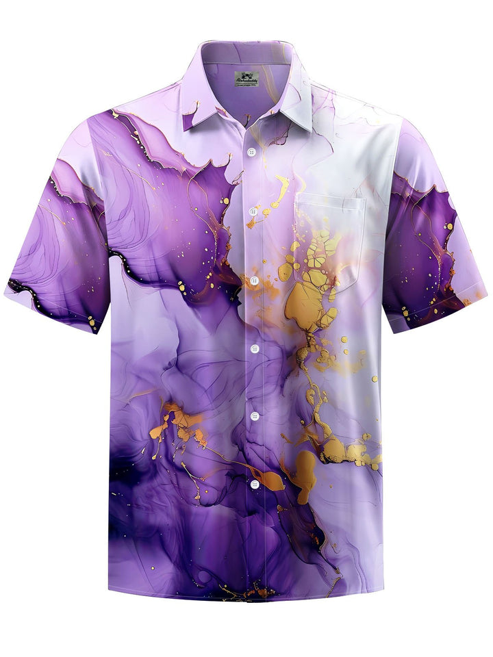 Alohadaddy® Casual Abstract Texture Print Chest Pocket Men&