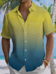 Alohadaddy® Vintage Gradient Art Print Chest Pocket Men's Short Sleeve Shirt Big & Tall
