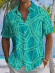 Alohadaddy® Casual Geometric Art Print Chest Pocket Men's Short Sleeve Shirt Big & Tall