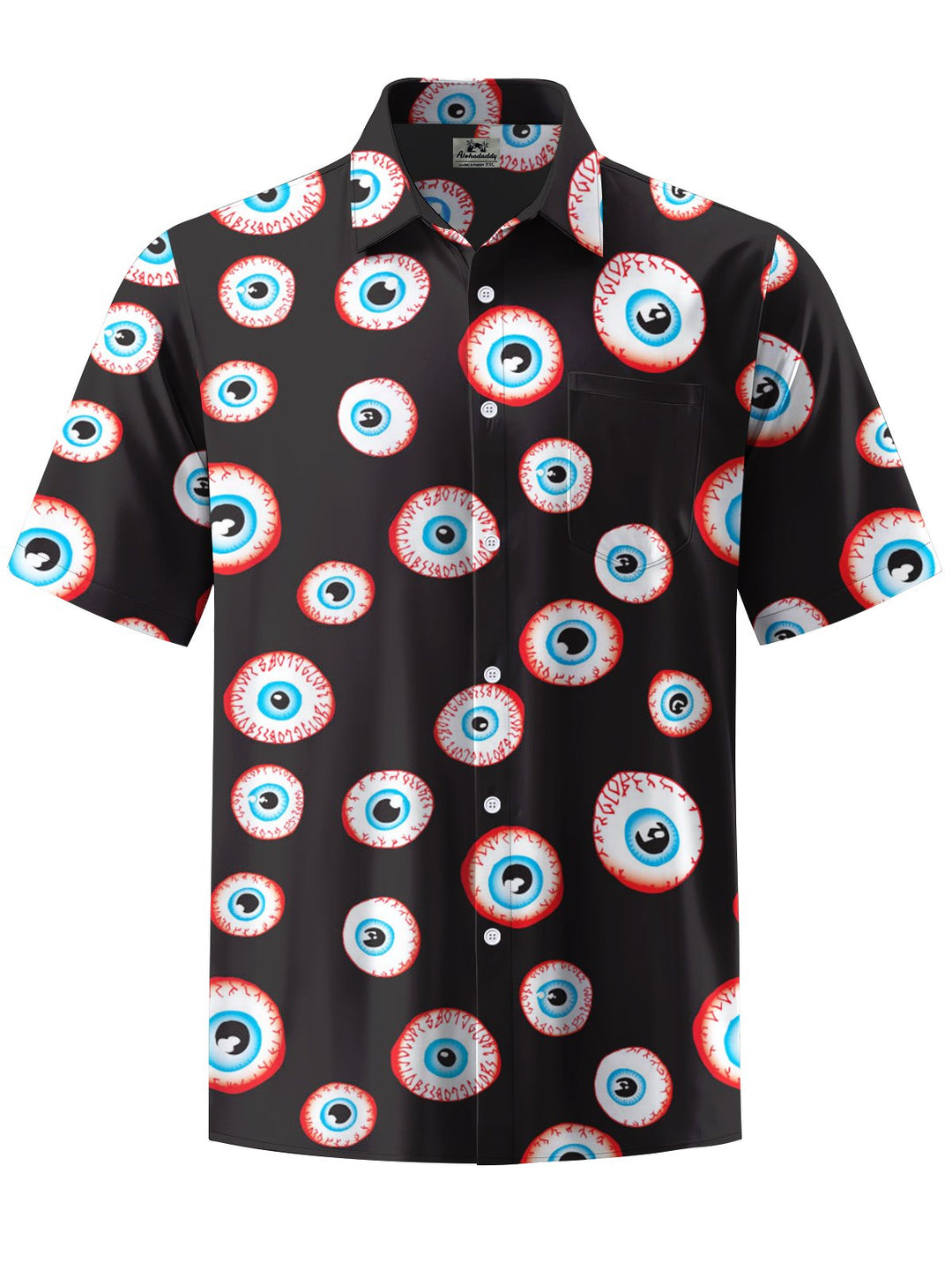 Alohadaddy® Casual Eyeball Art Print Chest Pocket Men&