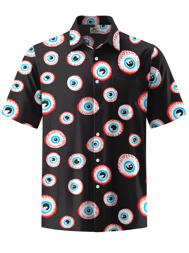 Alohadaddy® Casual Eyeball Art Print Chest Pocket Men&