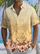 Alohadaddy® Vintage Baroque Pattern Art Print Chest Pocket Men's Stretch Short Sleeve Shirt Big & Tall
