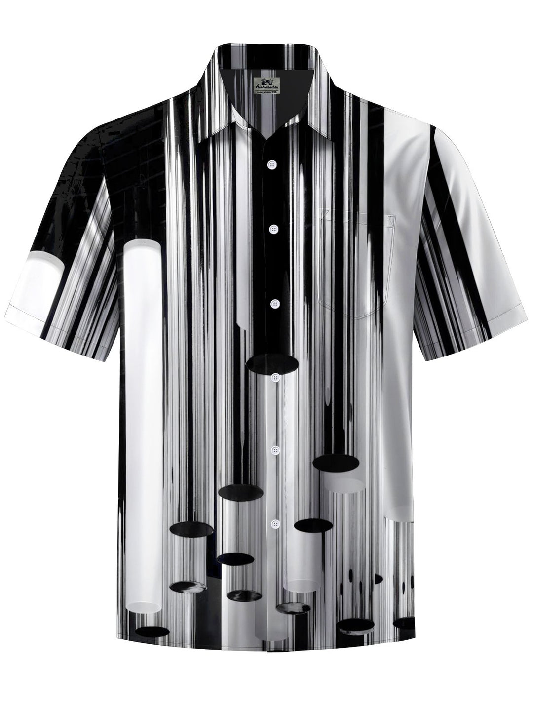 Alohadaddy® Casual Geometric Stripe Print Art Pocket Stretch Men&