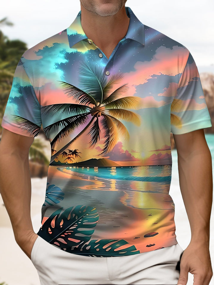 Alohadaddy® Hawaiian Coconut Tree Beach Vacation Art Print Men&