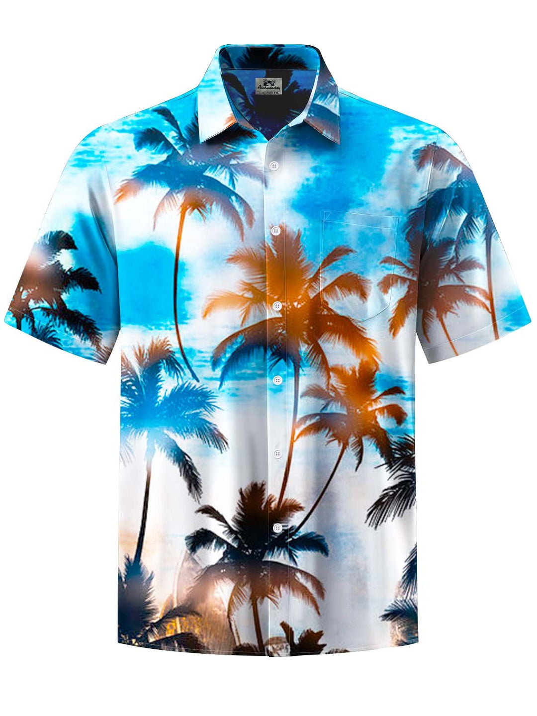 Alohadaddy® Hawaiian Palm Tree Art Print with Elastic Pockets for Men&