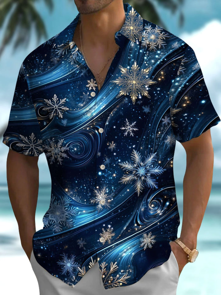 Alohadaddy® Christmas Snowflake Fir Print Pocket Stretch Men&