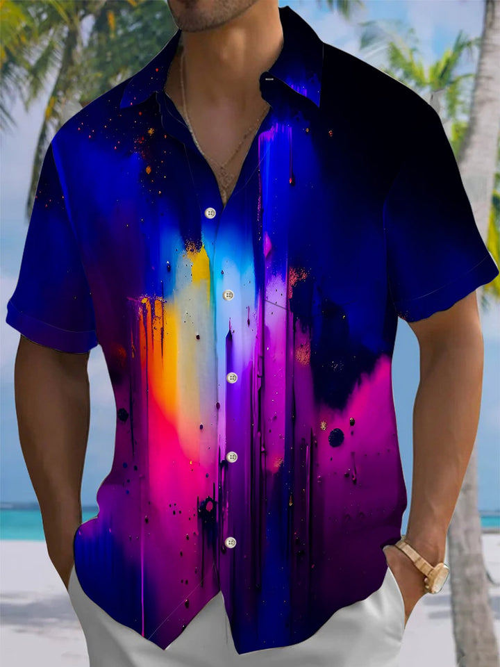 Alohadaddy® Casual Abstract Print Button Pocket Stretch Men&