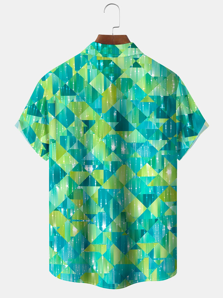 Alohadaddy® Casual Geometric Triangle Print Pocket Stretch Men&