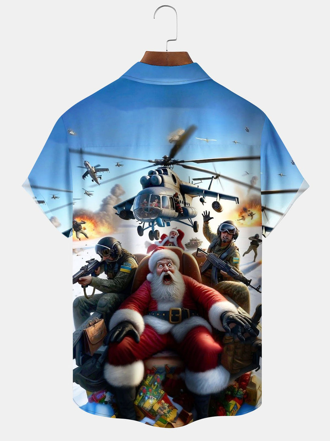 Alohadaddy® Christmas Santa Claus Graphic Print Pocket Elastic Button Men&
