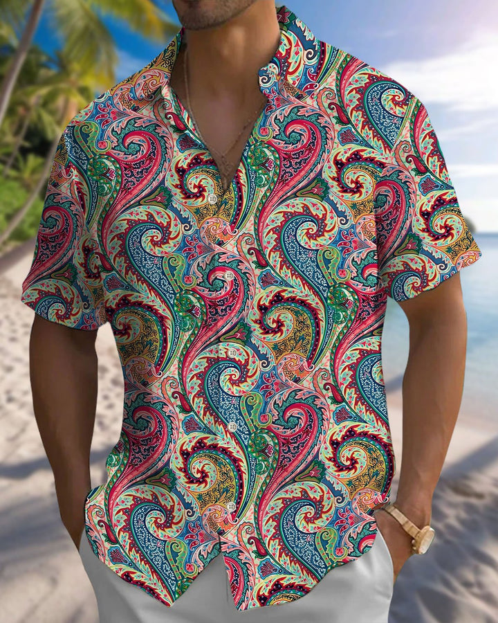 Alohadaddy® Casual Patterned Art Print Cardigan Men&